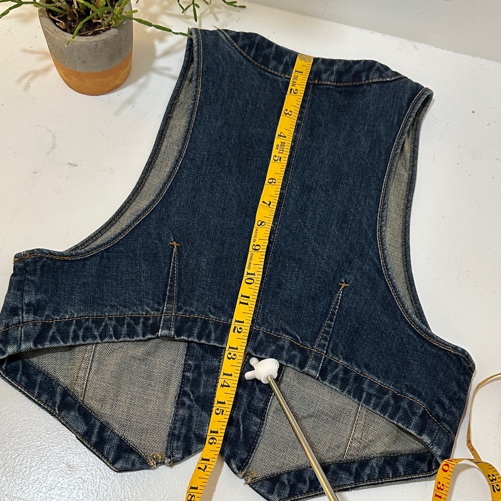 Free People Dark Blue Cropped Denim Vest - Picture 5 of 8